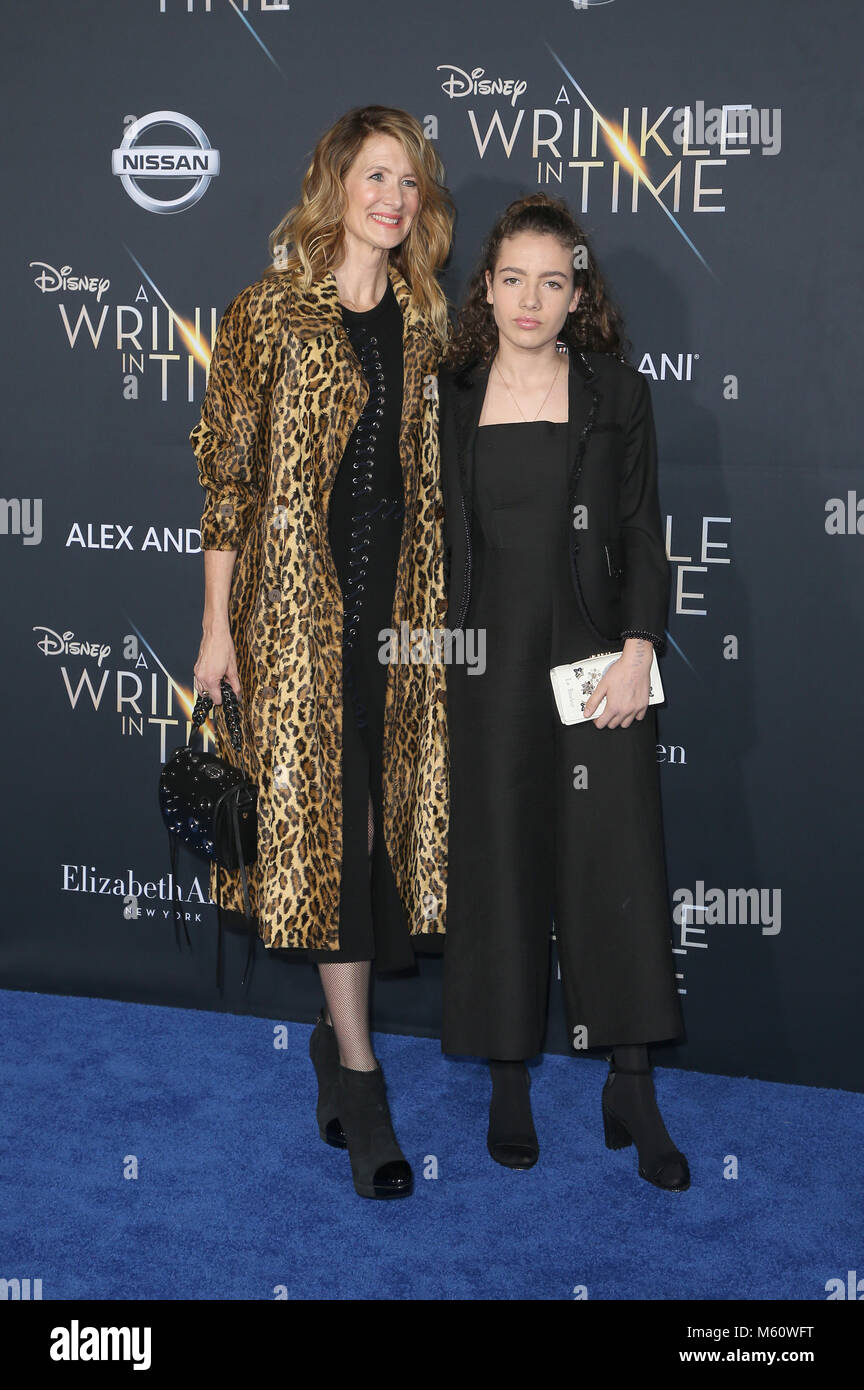 LOS ANGELES, CA - FEBRUARY 26: Laura Dern, Jaya Harper, at A Wrinkle In