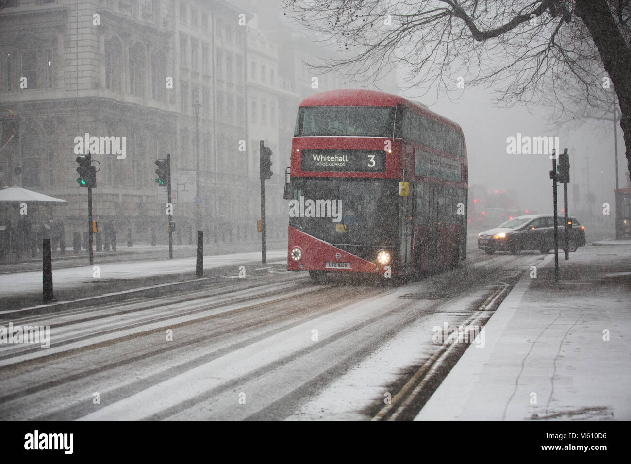 London Uk 27th February 18 Beast From The East Storm Hits Stock Photo Alamy