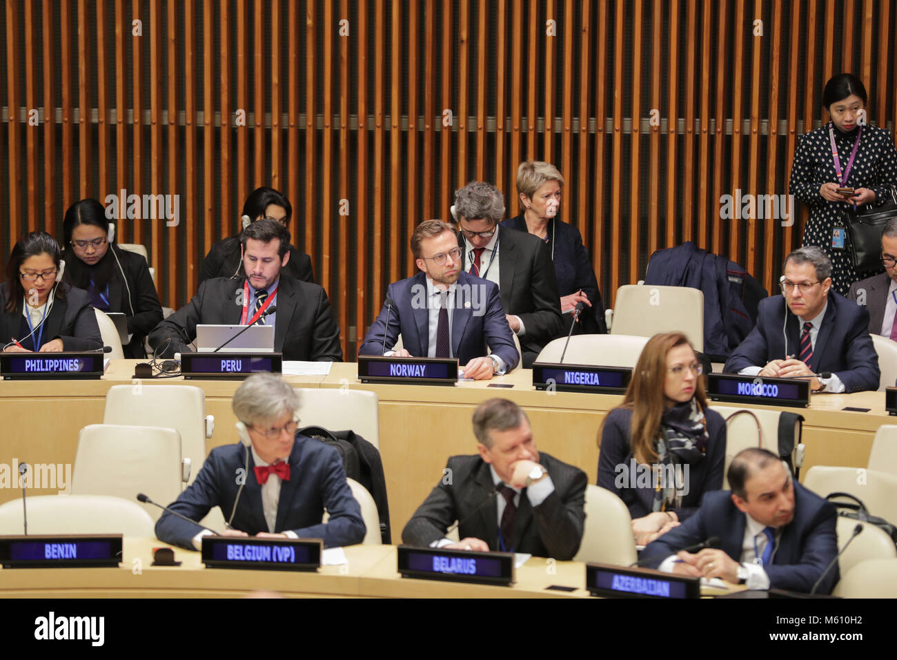 February 27, 2018 - New York, NY, USA - United Nations, New York, USA, February 27 2018 - Nikolai Astrup, Norwegian Development Minister During the Economic and Social Council Operational Activities for Development and Repositioning the United Nations Development System to Best Deliver for People and Planet today at the UN Headquarters in New York..Photo: Luiz Rampelotto/EuropaNewswire (Credit Image: © Luiz Rampelotto via ZUMA Wire) Stock Photo