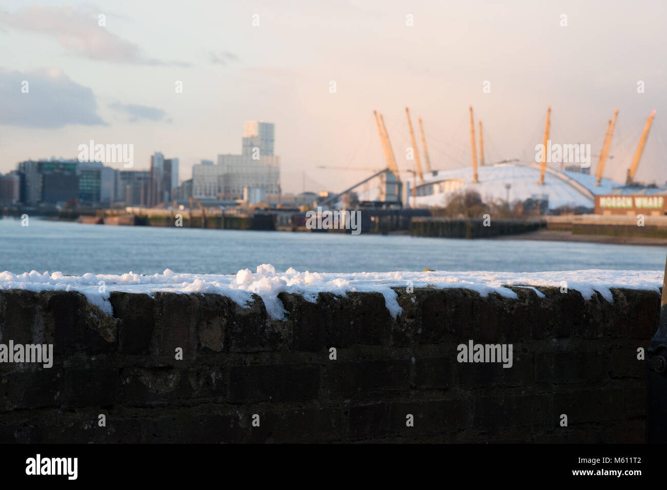 Greenwich, United Kingdom, 27th February, 2018. Snow blankets Greenwich after blizzards sees the 'beast from the east' arrive in London. Jon Blankfield/Alamy Live News Stock Photo