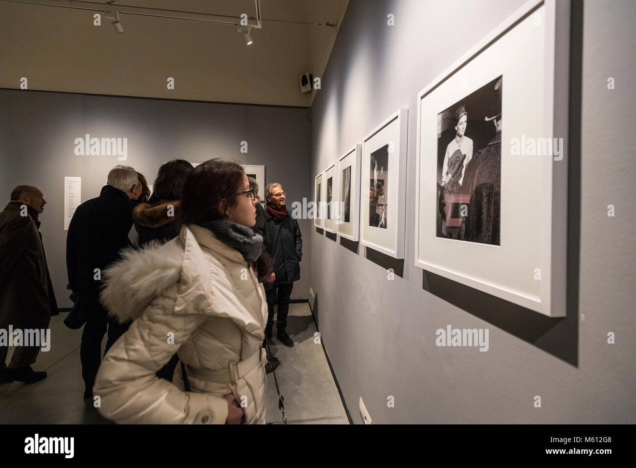 Italy Turin Palazzo Chiablese 27th February 2018 - inauguration of the exhibition with 250 images created by Frank Horvat, along with thirty other images taken from his private collection. The exhibition from 28 February to 20 May in the Chiablese Halls - illustrates the journey taken by the great photographer through the evolution of photographic language and its techniques. Stock Photo