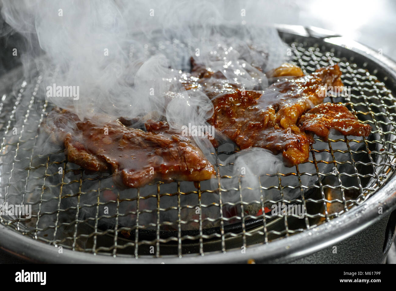 meat on grill Stock Photo