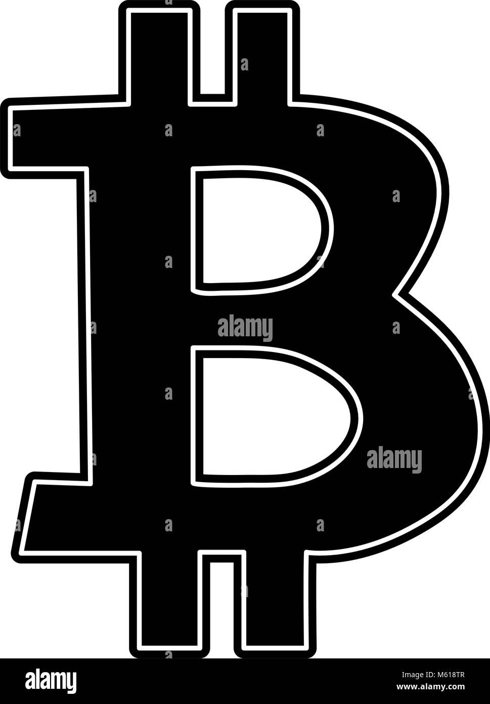 BITCOIN SYMBOL ISOLATED ON WHITE BACKGROUND VECTOR ILLUSTRATION Stock ...