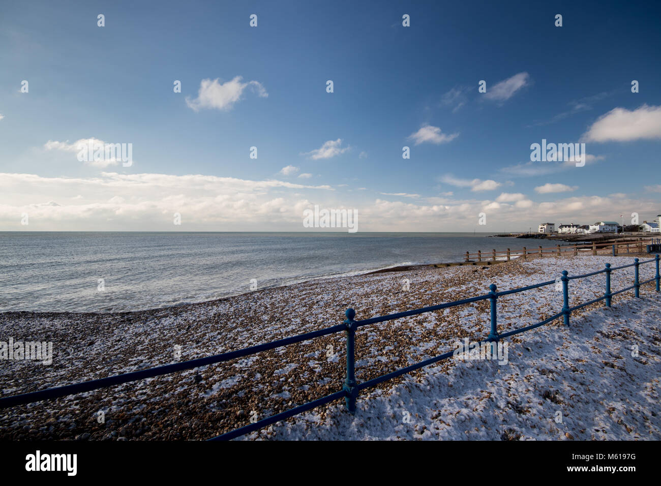Winter snow scene, Felpham near Bognor Regis, West Sussex, UK Stock