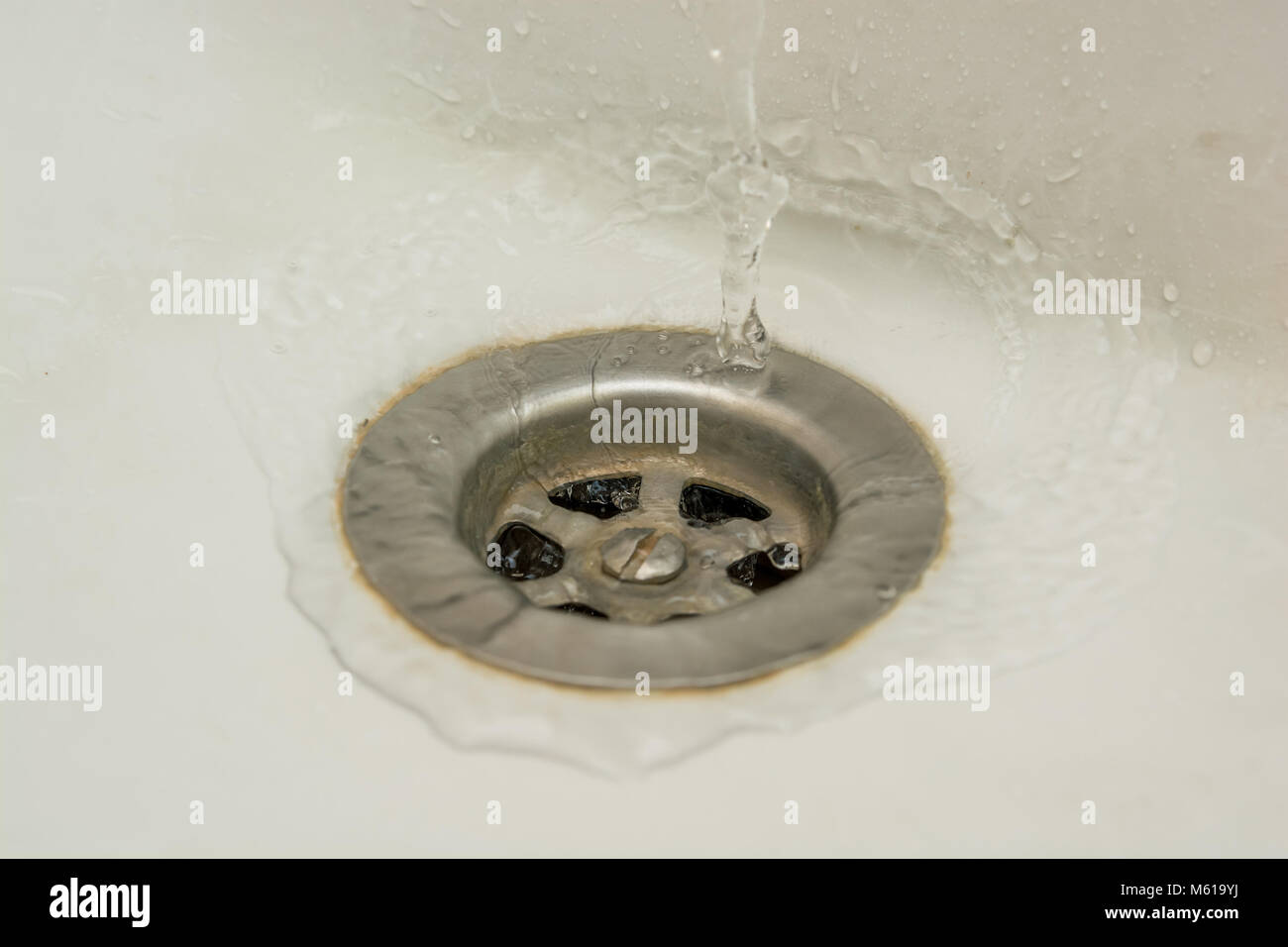 Stainless steel drain of bathtub Stock Photo Alamy