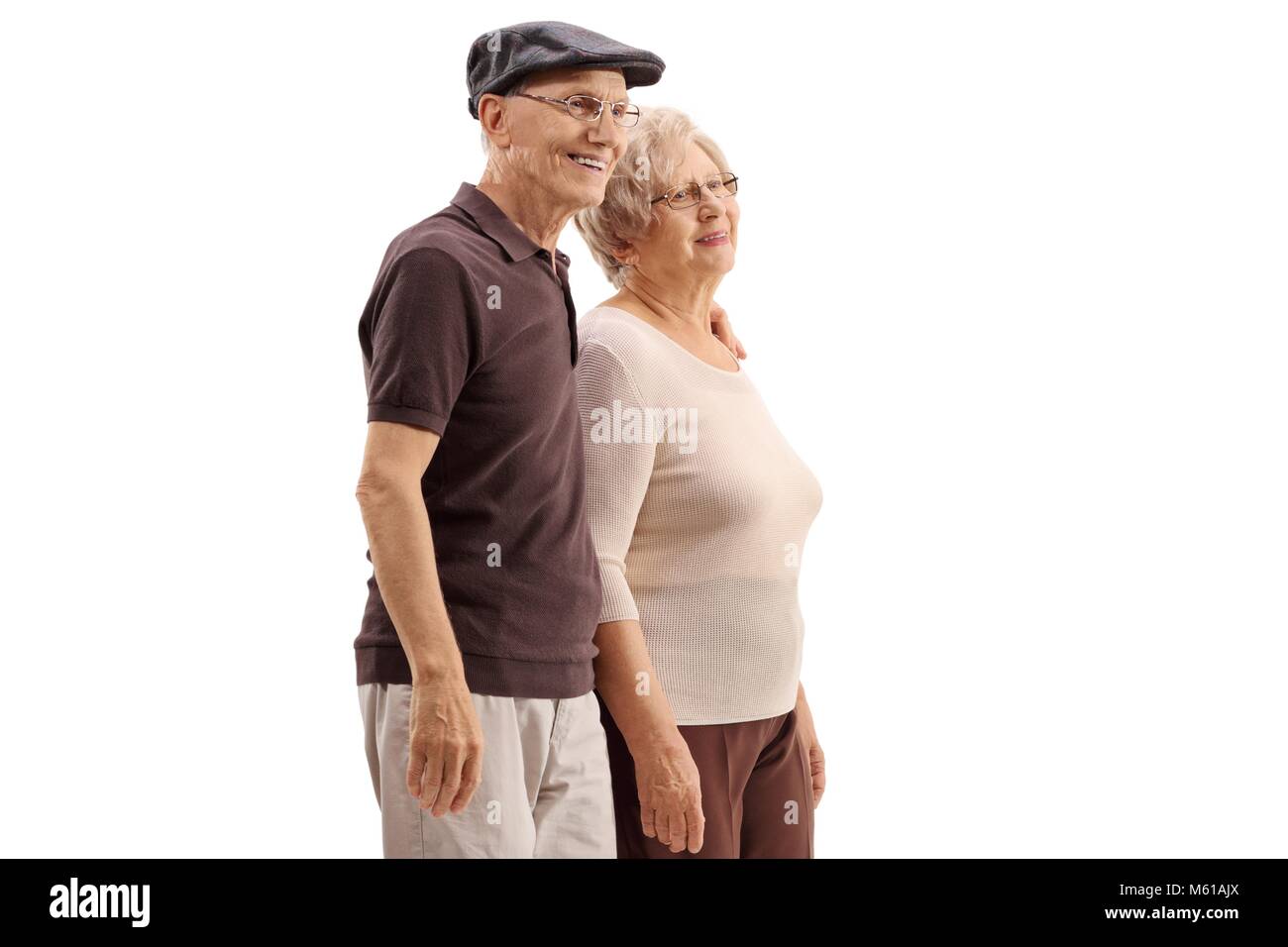 Senior couple isolated on white background Stock Photo - Alamy