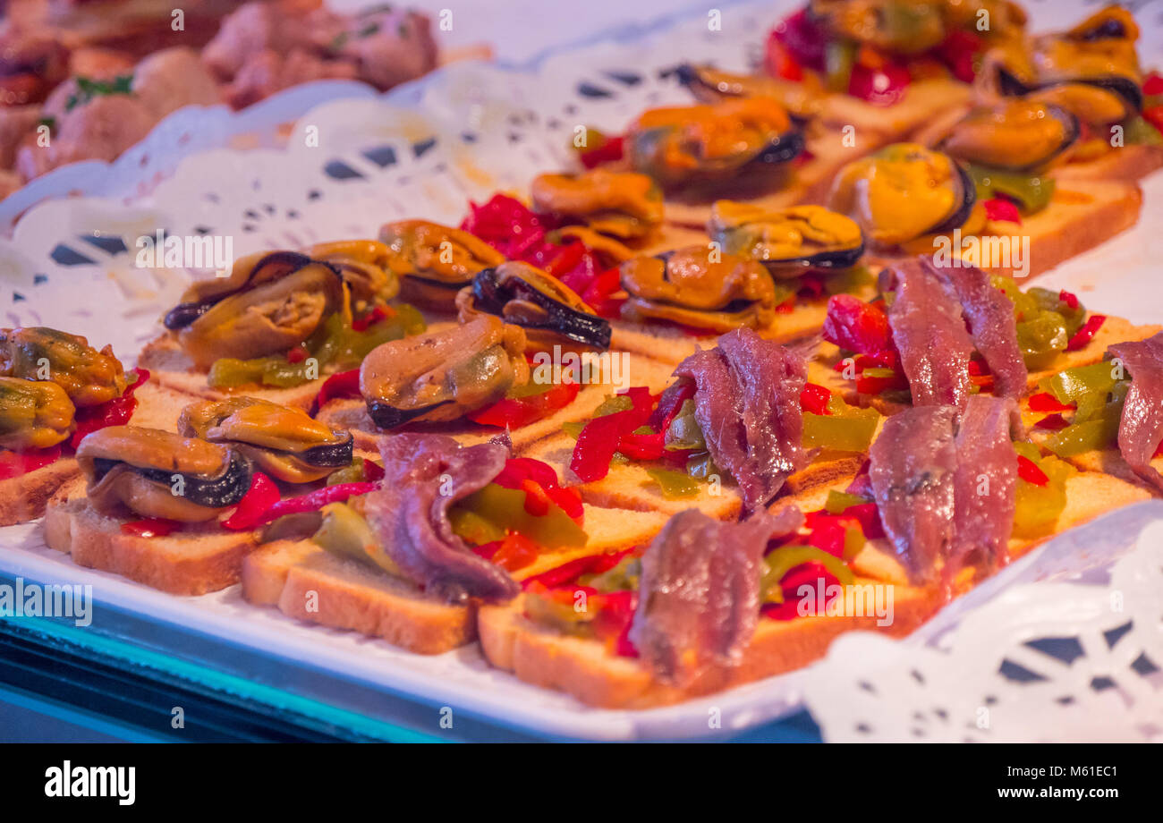 Spanish Tapas - typical food in Spain Stock Photo - Alamy