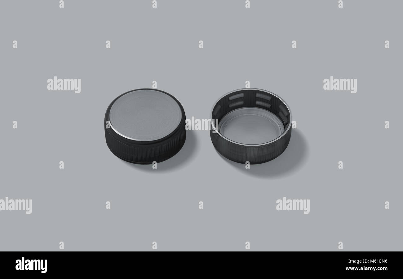 Download Blank Black Plastic Bottle Caps Mockup Set Isolated Front And Back Stock Photo Alamy PSD Mockup Templates