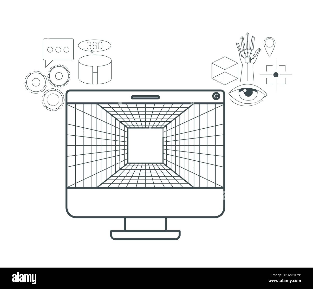 virtual reality technology set icons Stock Vector Image & Art - Alamy