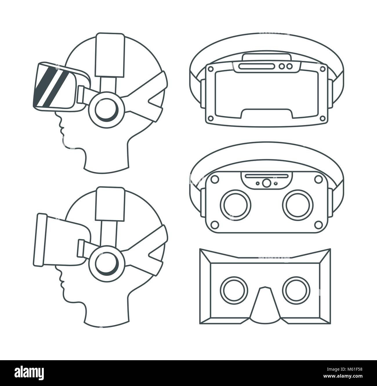 virtual reality technology set icons Stock Vector Image & Art - Alamy