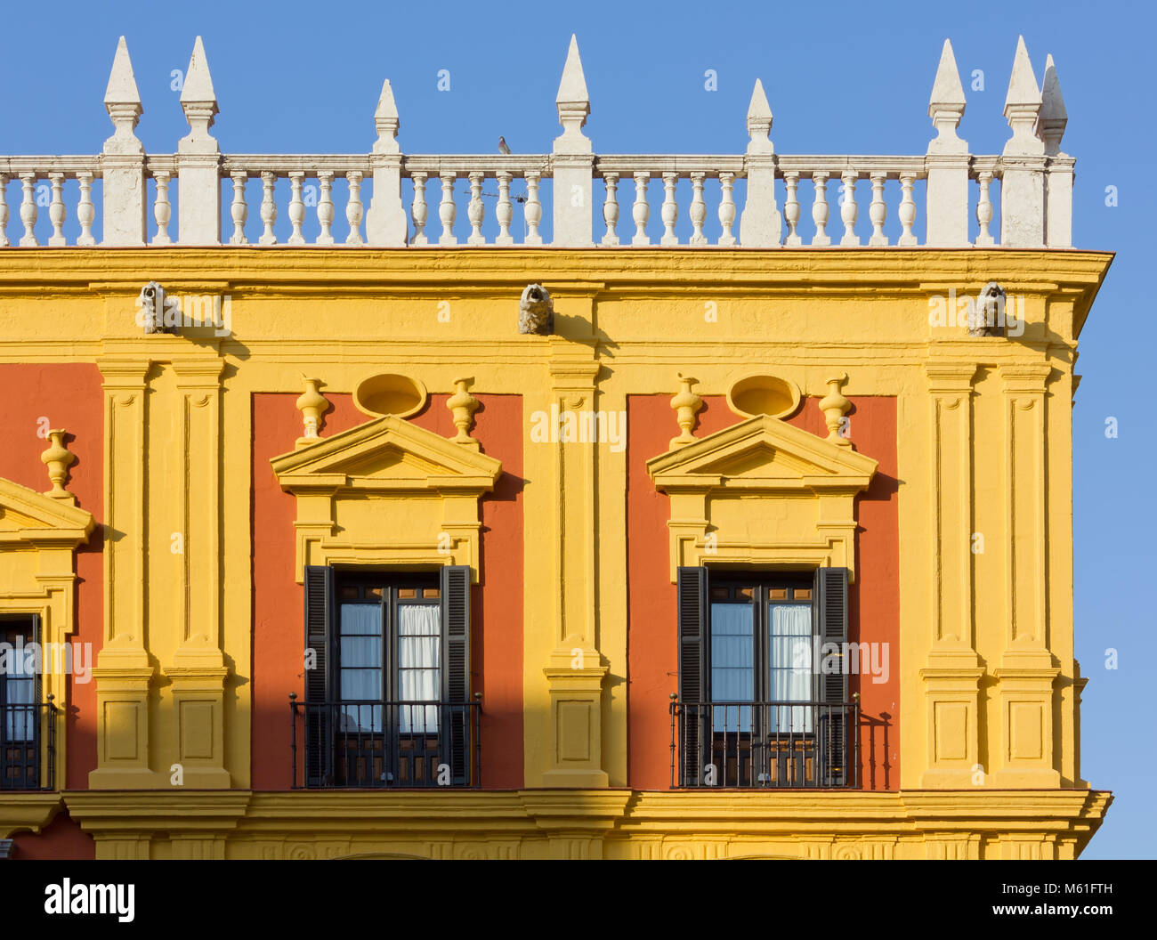 Detail of the facade of the Episcopal Palace in Malaga, Spain Stock Photo