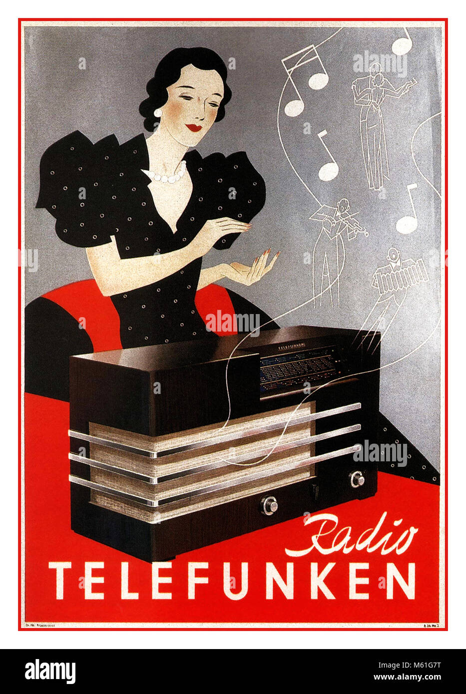 1935 ‘Radio Telefunken’ Vintage pre war advertising poster for German Telefunken radio and television electricals company Stock Photo