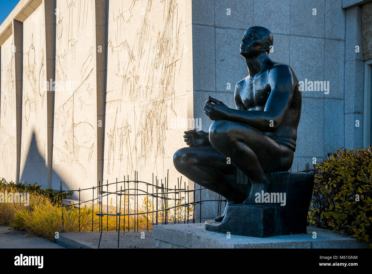 Sculpture, Government House Grounds,  Edmonton, Alberta, Canada. Stock Photo
