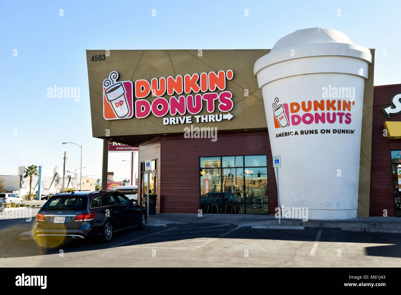 Dunkin Donuts fast food restaurant storefront Stock Photo