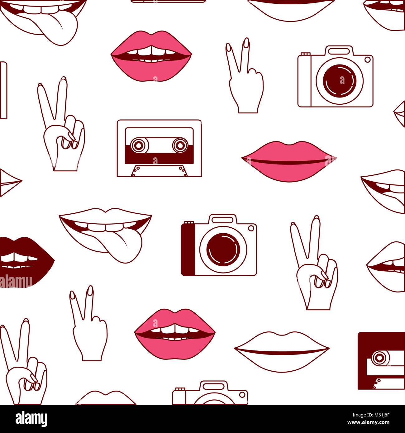 pop art stickers set icons Stock Vector Image & Art - Alamy