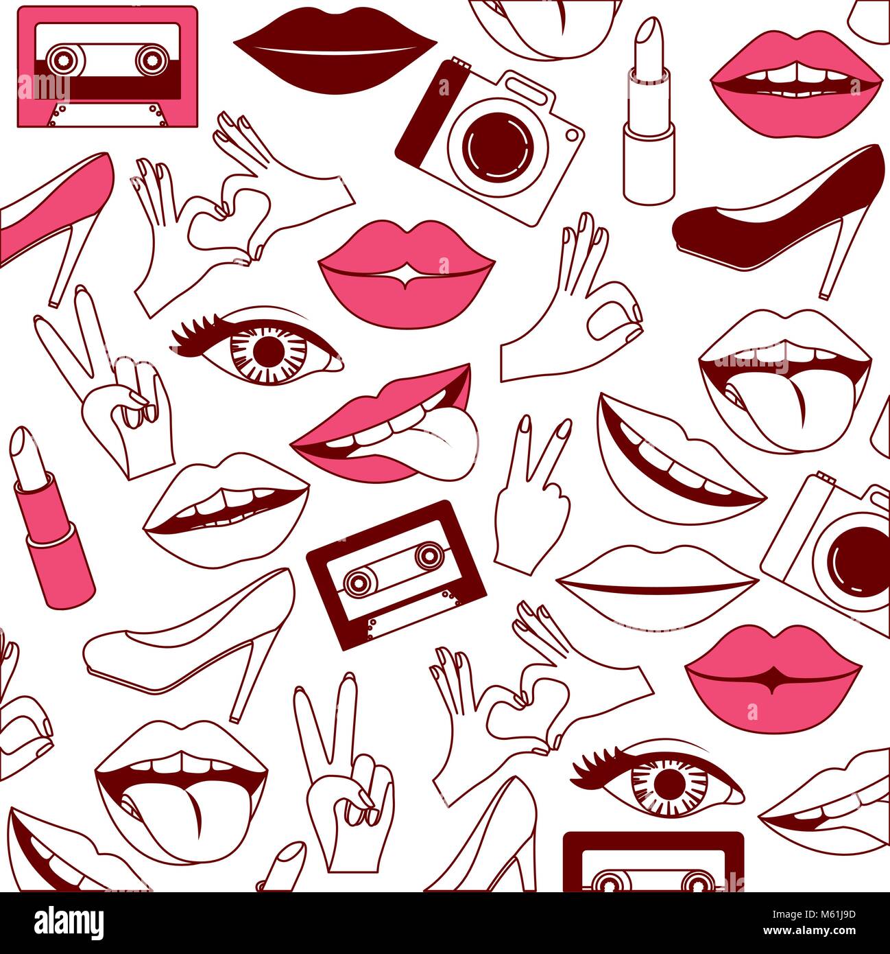 pop art stickers set icons Stock Vector Image & Art - Alamy