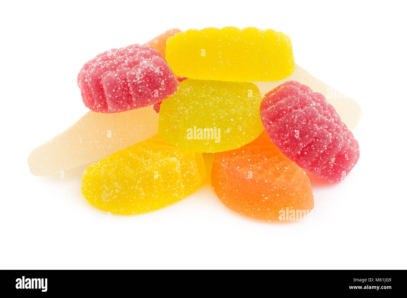 Colored fruit jellies isolated on white background Stock Photo Alamy