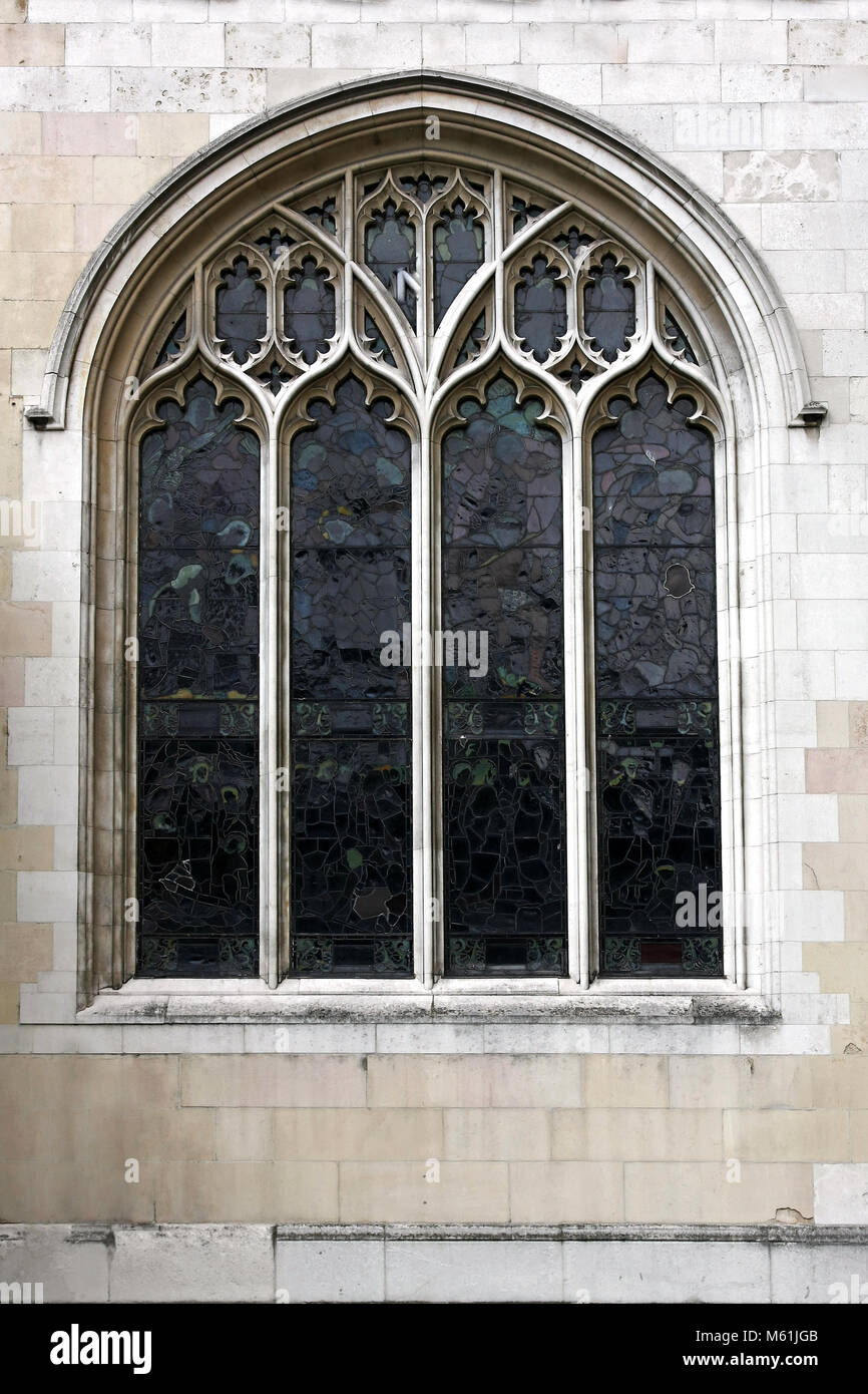 Large decorative church window with stained glass Stock Photo Alamy