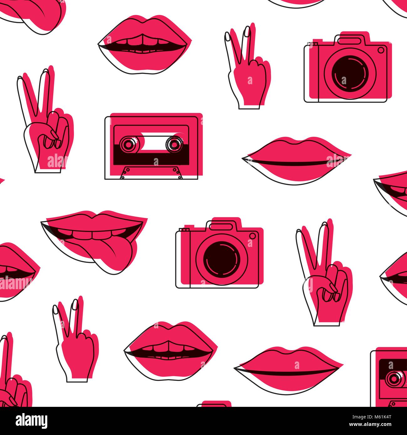 pop art stickers set icons Stock Vector Image & Art - Alamy