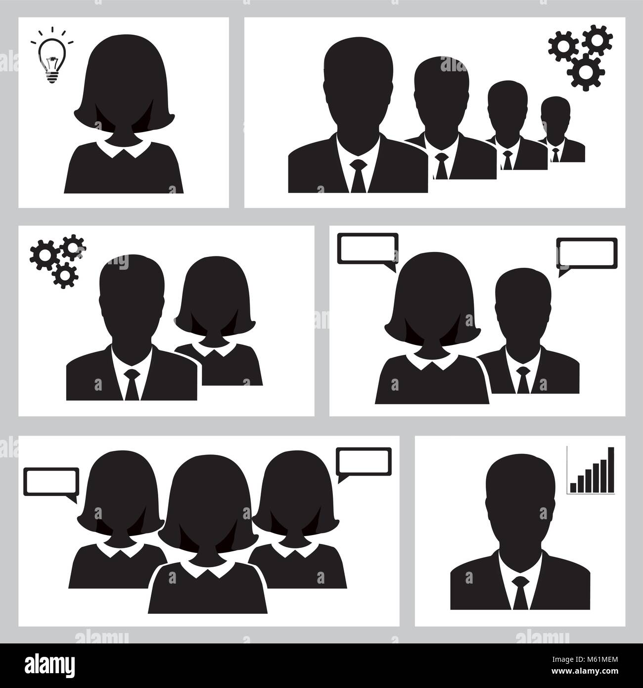 Business People icons Stock Vector