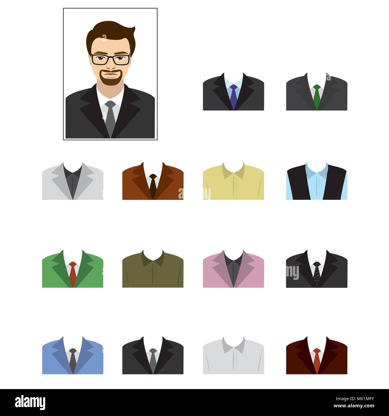 Set templates business suits Stock Vector