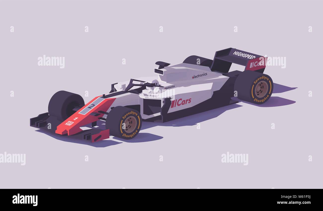 Vector low poly formula racing car Stock Vector
