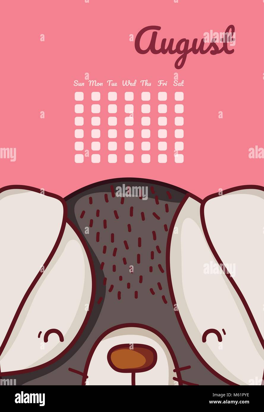 Cute dog calendar cartoon Stock Vector Image & Art Alamy