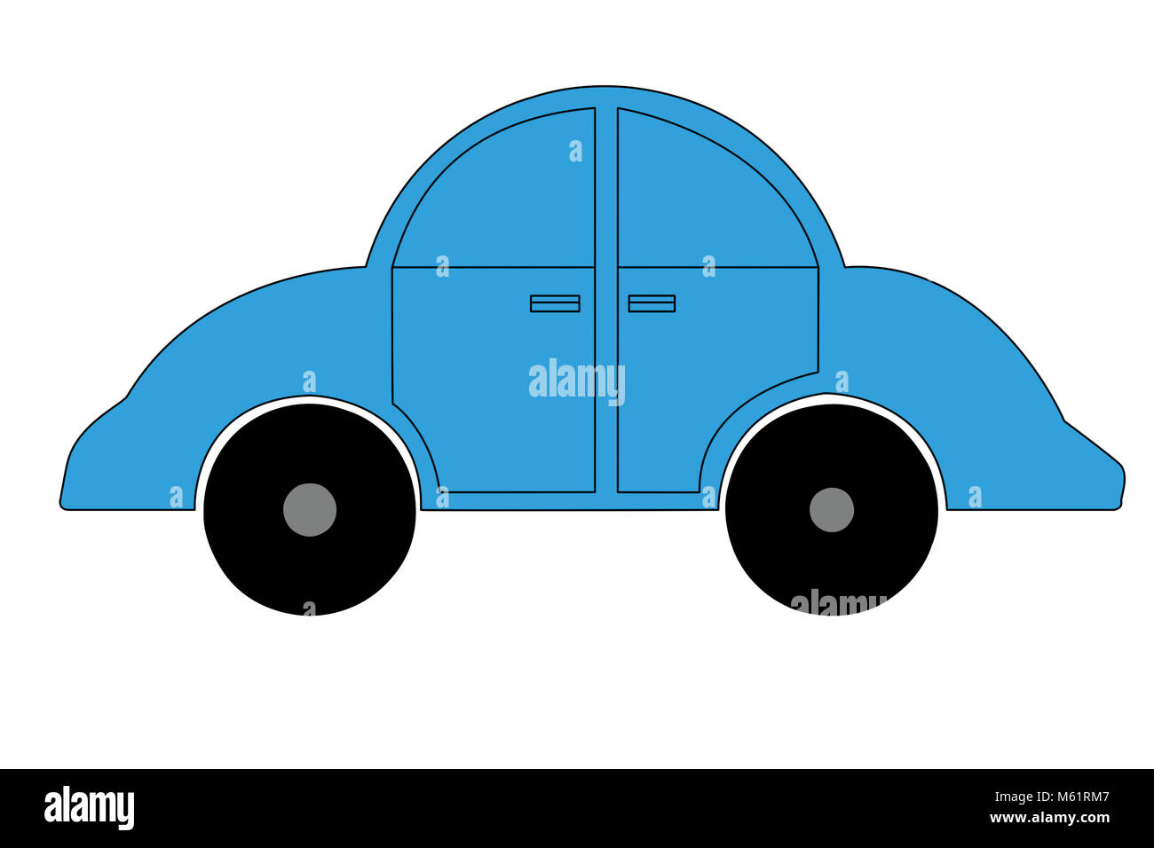Passenger car blue on white background Stock Photo - Alamy