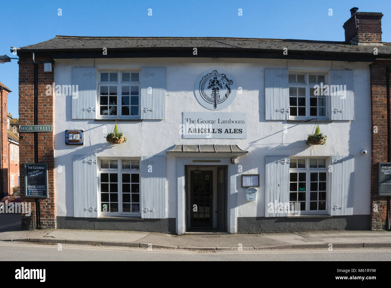 The pub on the High Street in Lambourn village in Berkshire, UK