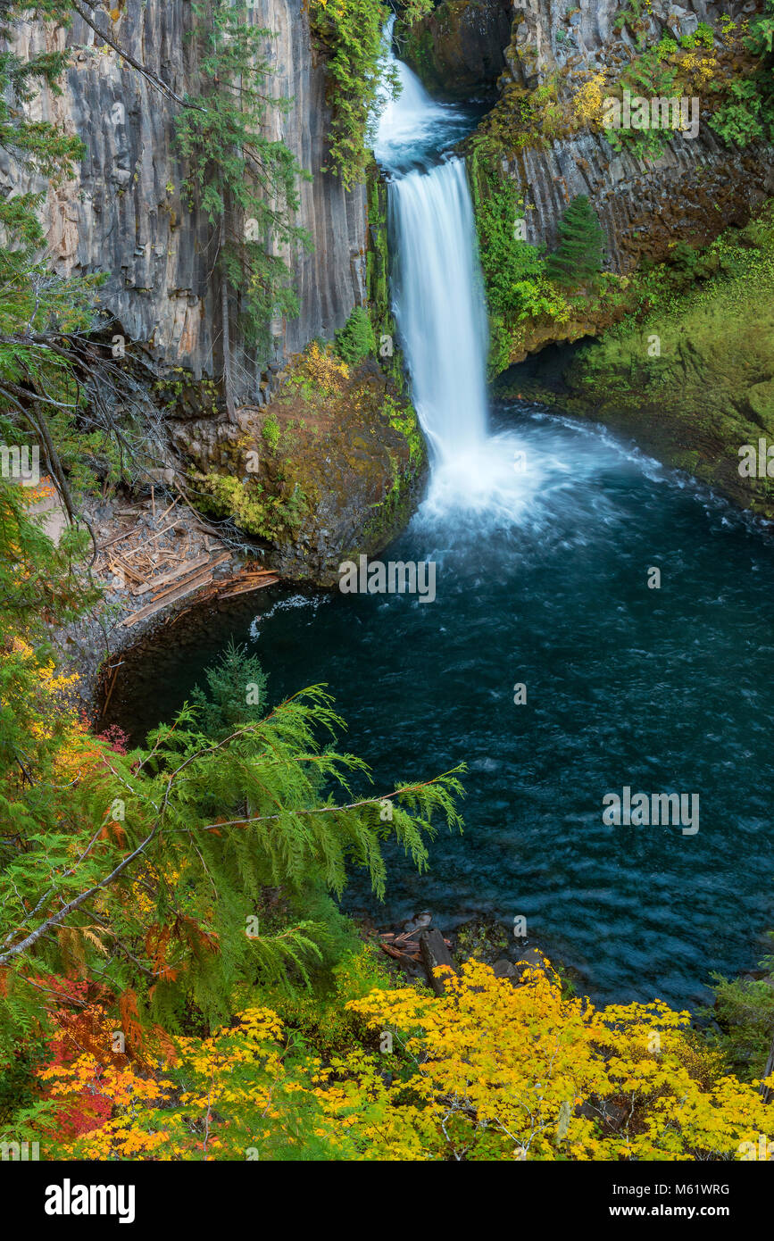 Toketee Falls, North Umpqua River, Umpqua National Forest, Douglas County, Oregon Stock Photo
