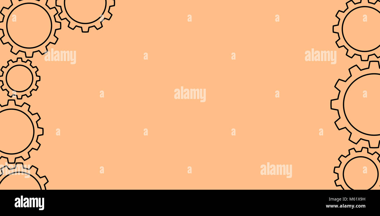 simple cogs and gears illustration backdrop - pastel colors background ...