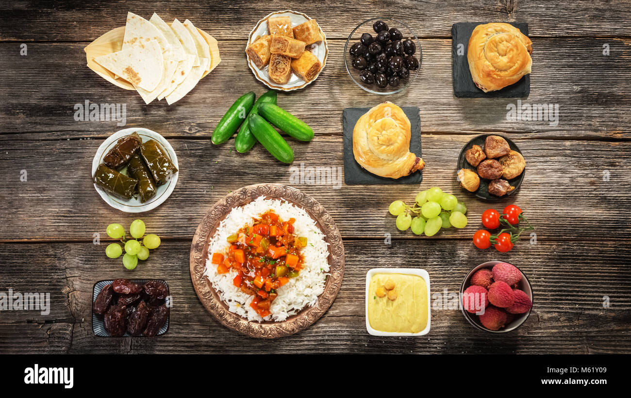 Ifthar evening meal for Ramadan Stock Photo Alamy