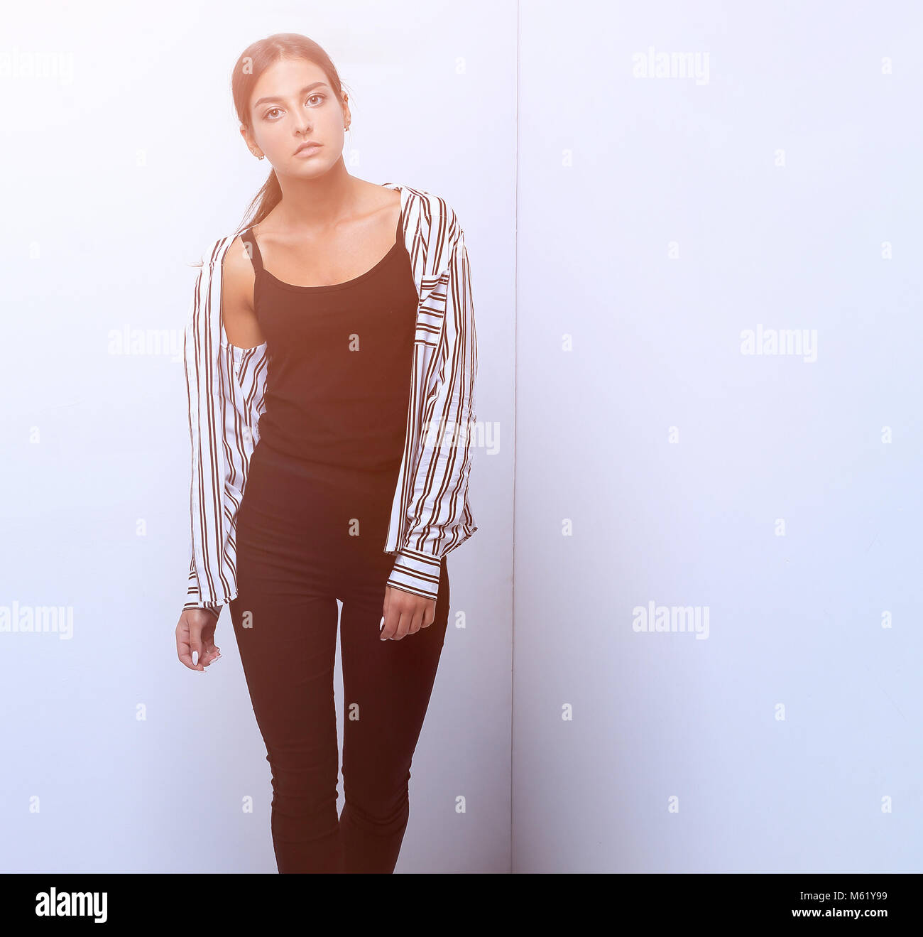sad young woman walking forward Stock Photo - Alamy