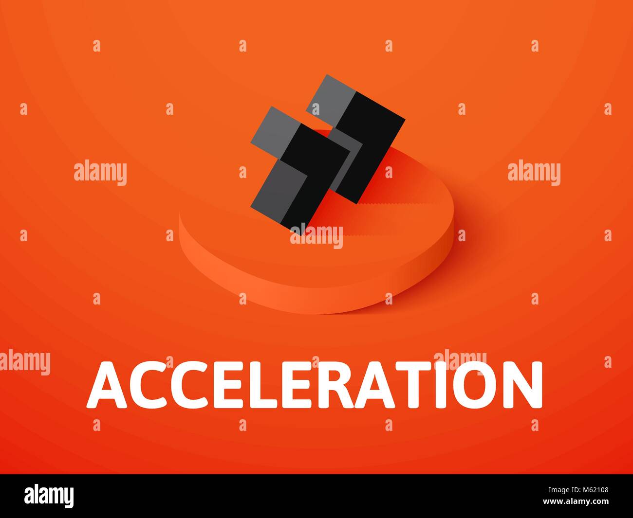 Acceleration isometric icon, isolated on color background Stock Vector