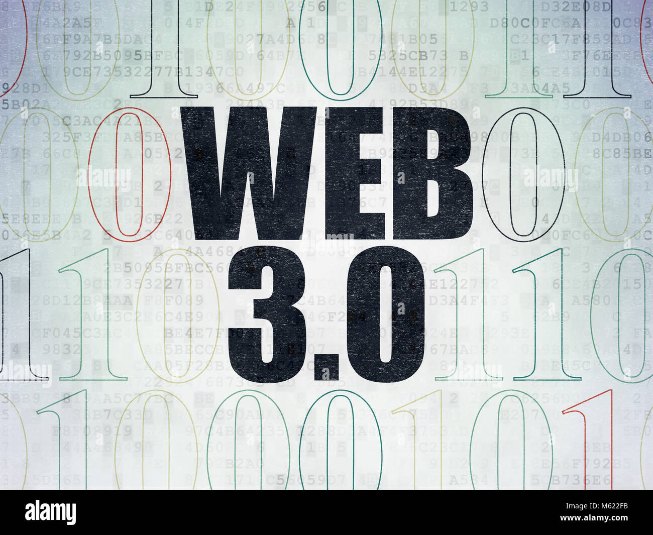 Web development concept: Web 3.0 on Digital Data Paper background Stock ...