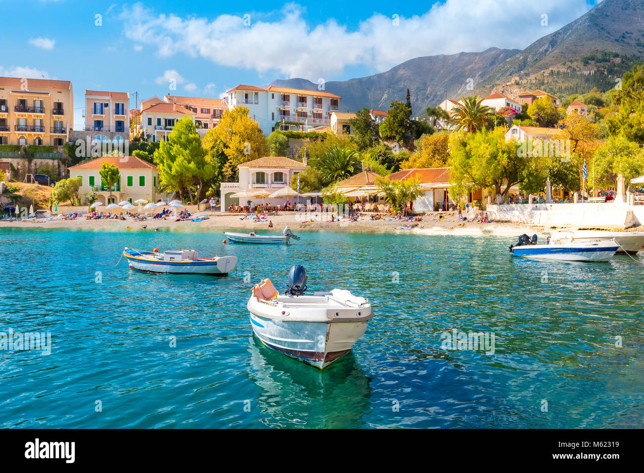 Cephalonia Island Greece Assos Village Stock Photo