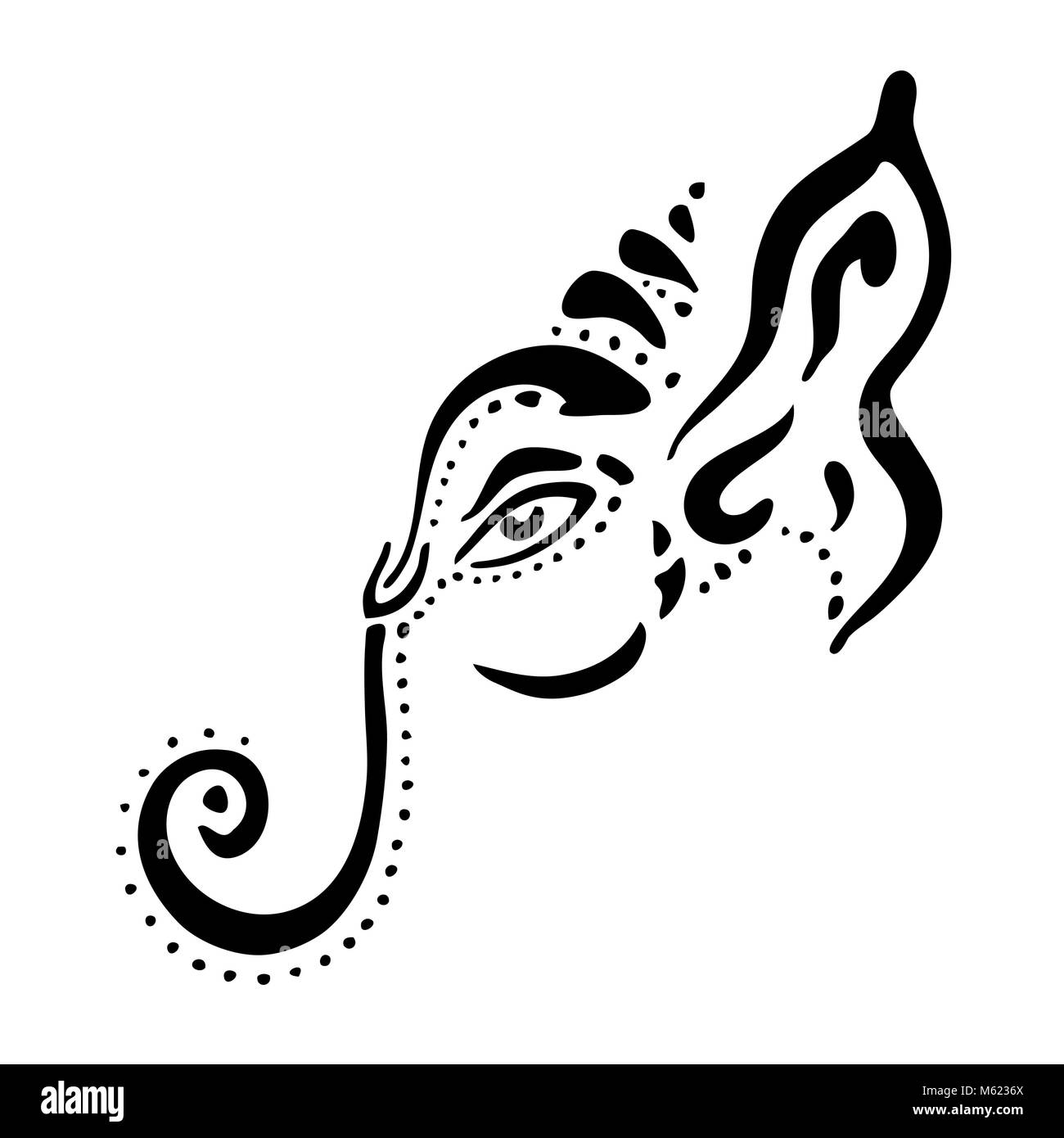 Hindu God Lord Ganesha. Ganapati. Vector hand drawn illustration ...