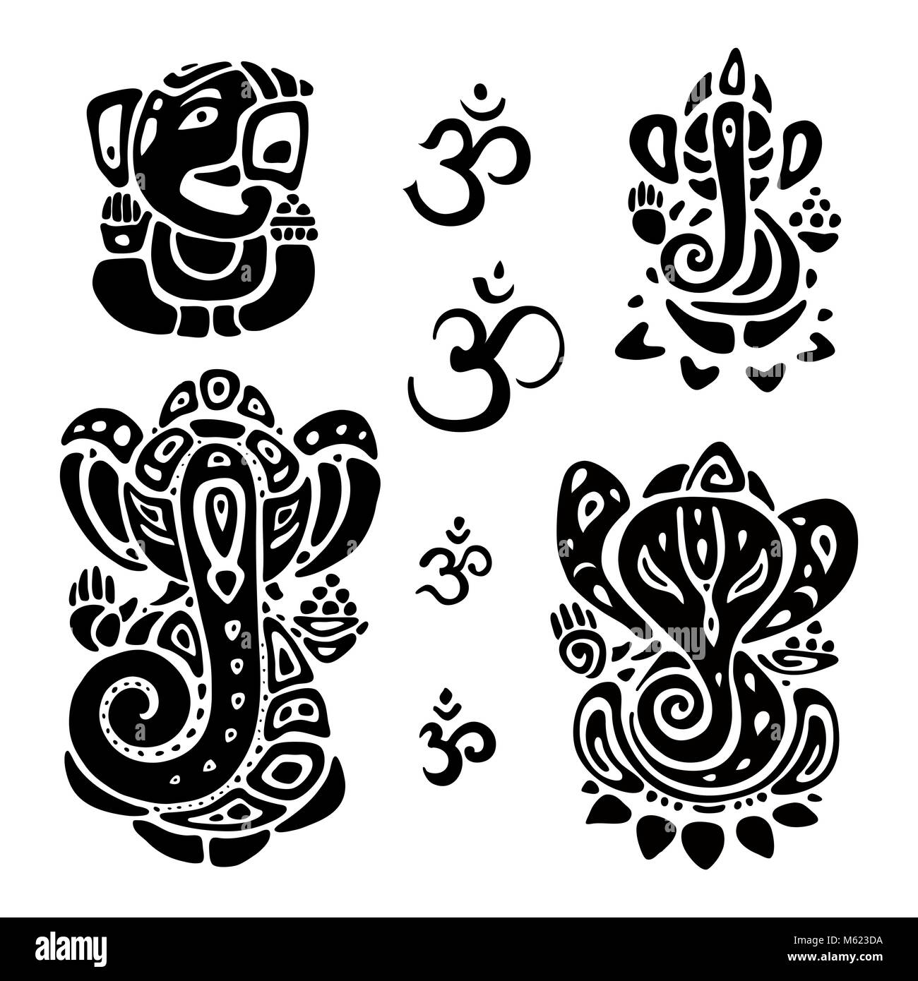 Hindu God Ganesha. Ganapati Stock Vector