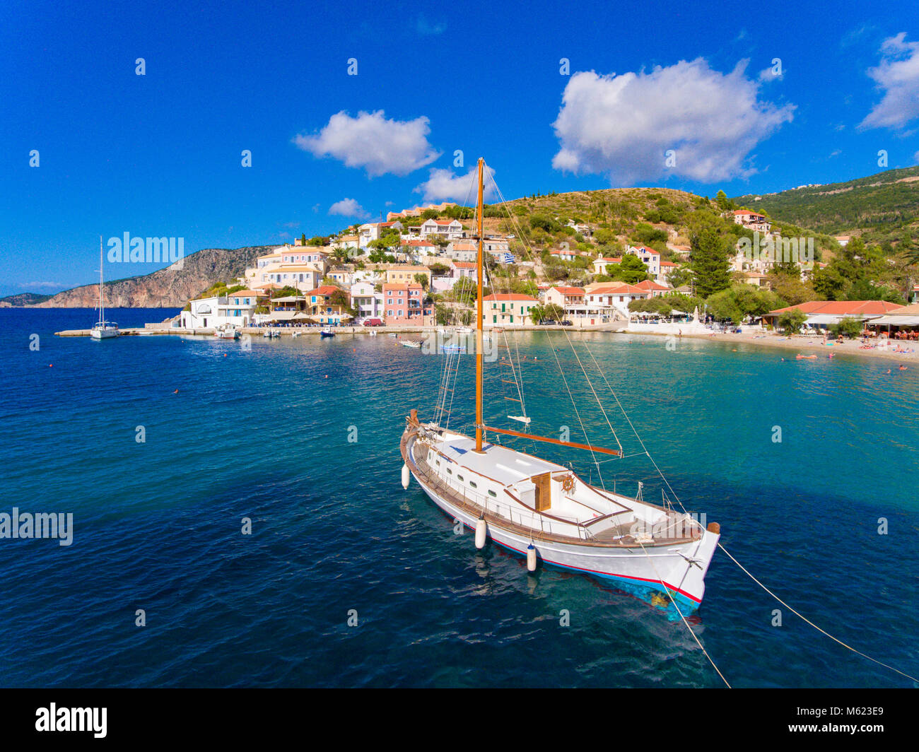 Assos village and port in Cephalonia (Kefalonia) Greece Stock Photo