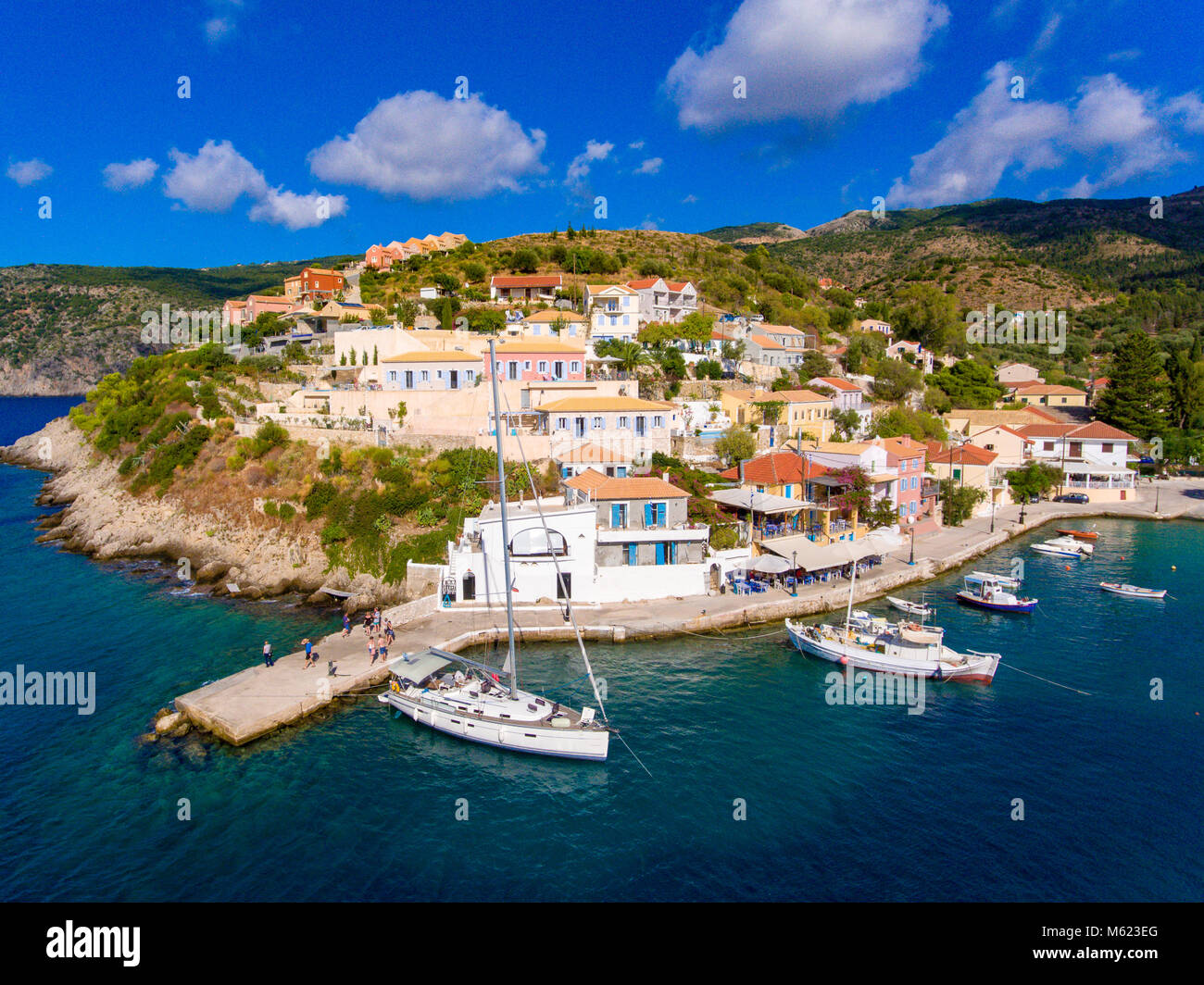 Assos Cephalonia Kephalonia fishing village  the most beautifull village on the island Stock Photo