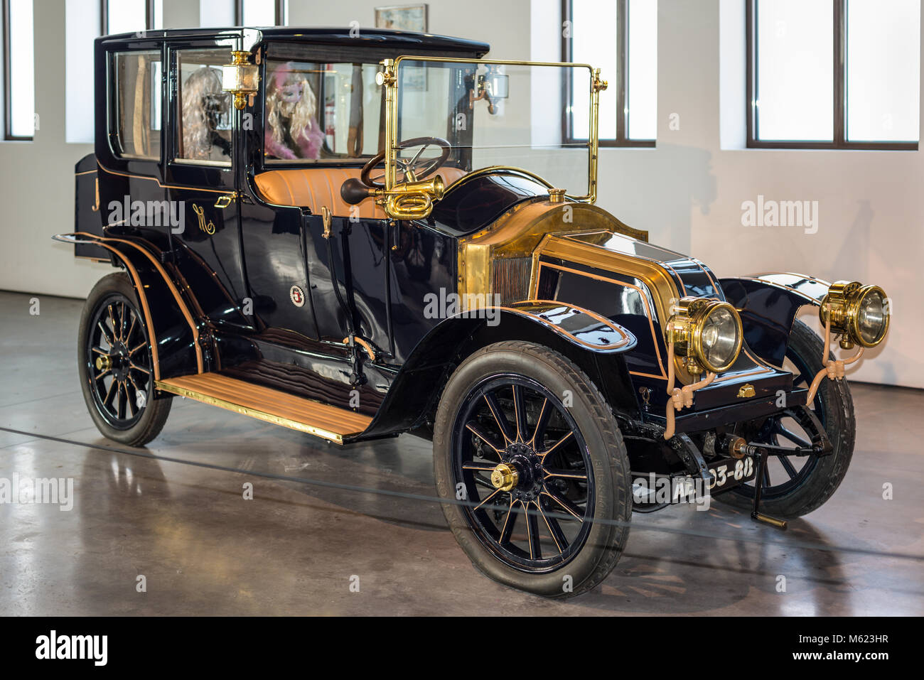 Malaga, Spain - December 7, 2016: Vintage Antique 1911 Renault AX
