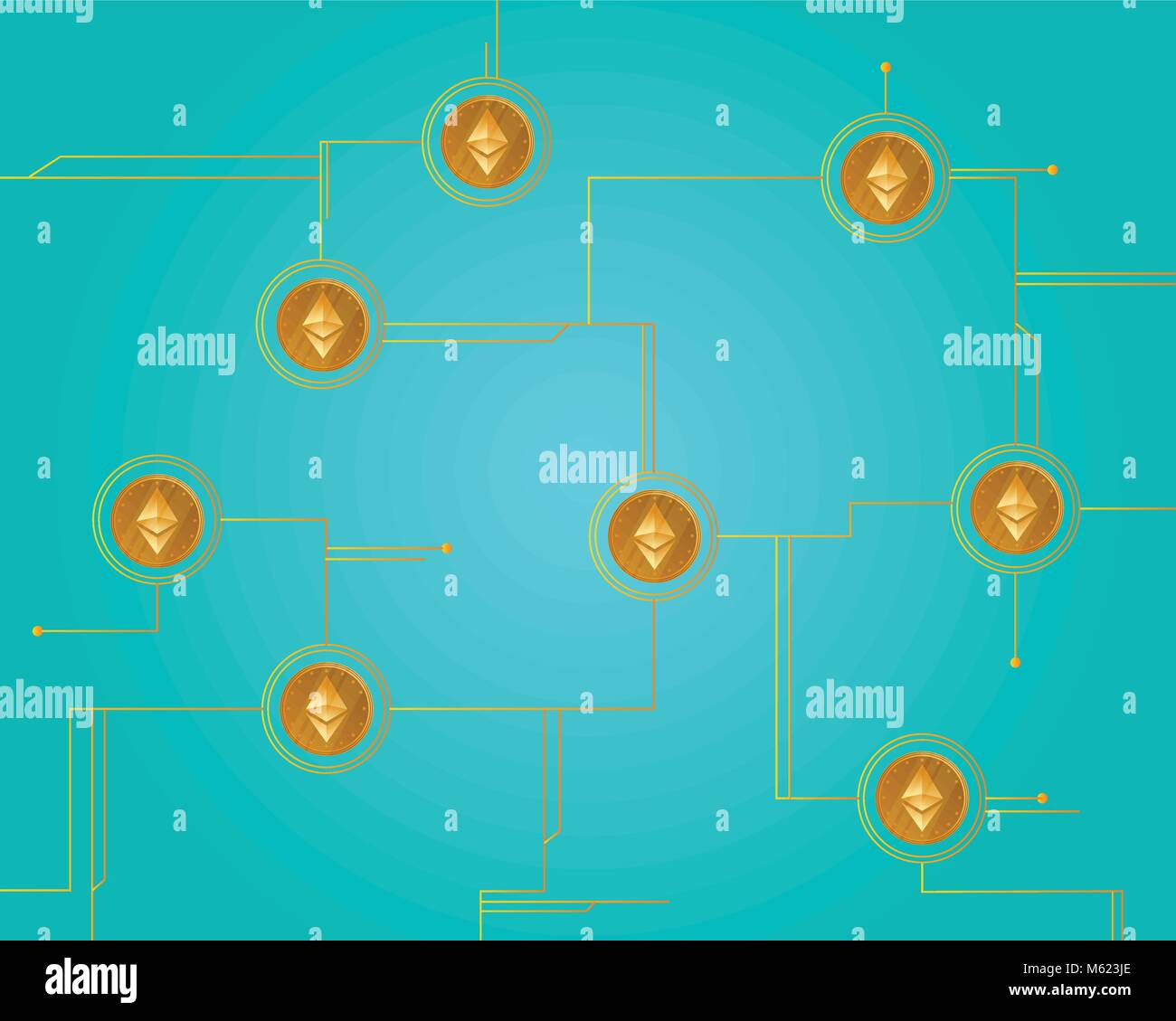 Blockchain ethereum cryptocurrency virtual background Stock Vector ...