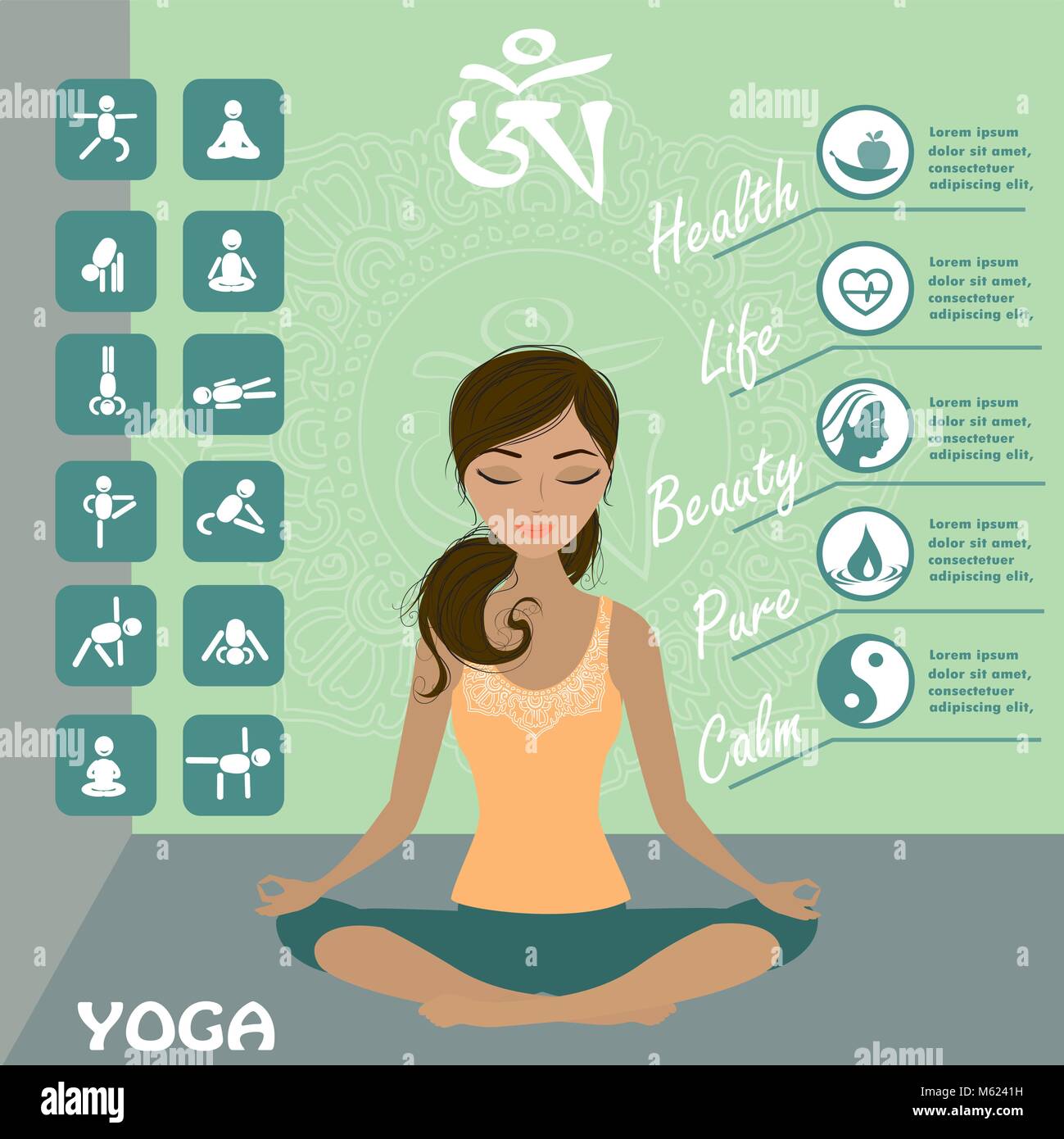Yoga infographics hi-res stock photography and images - Alamy