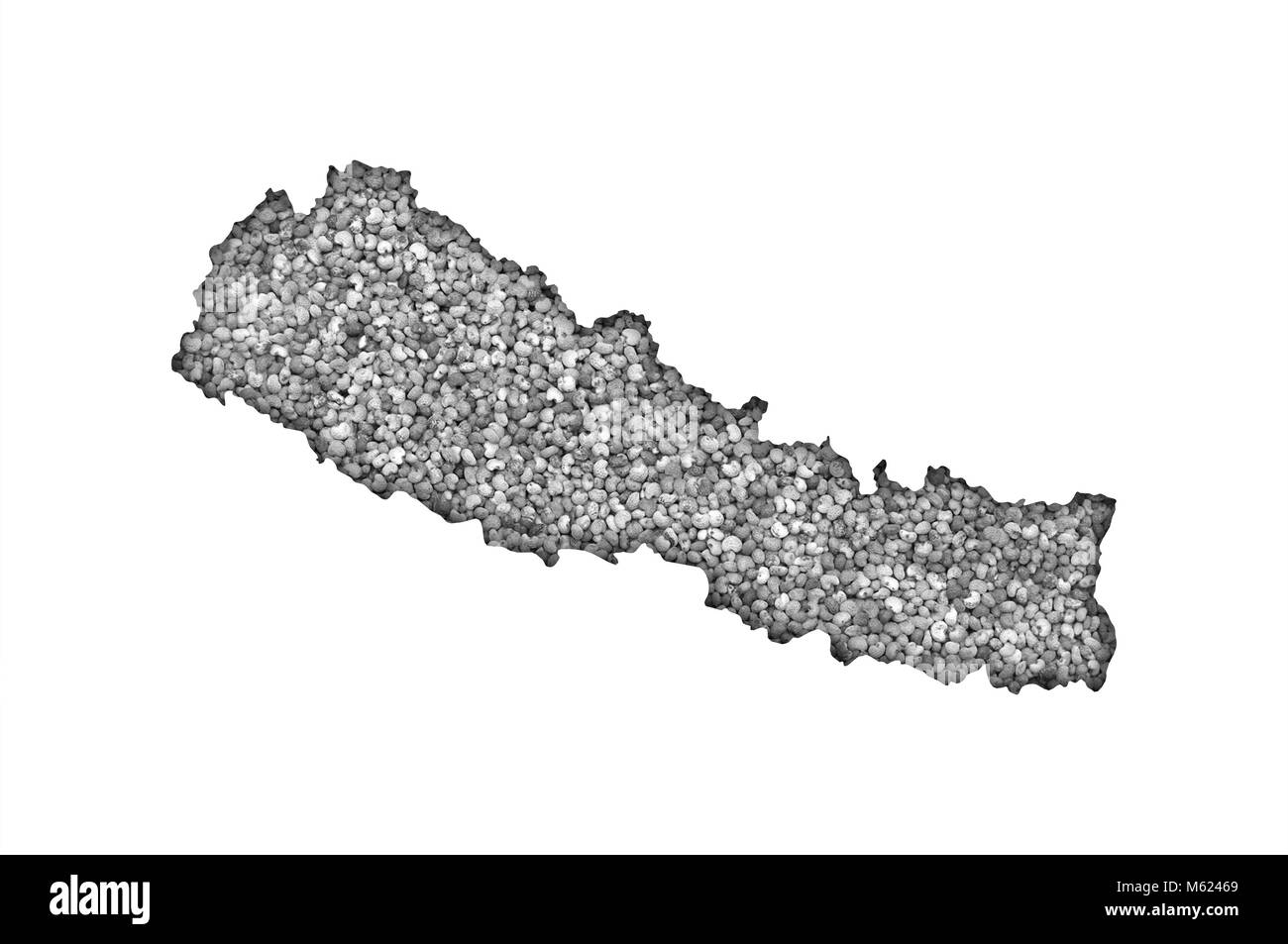Map of Nepal on poppy seeds Stock Photo Alamy