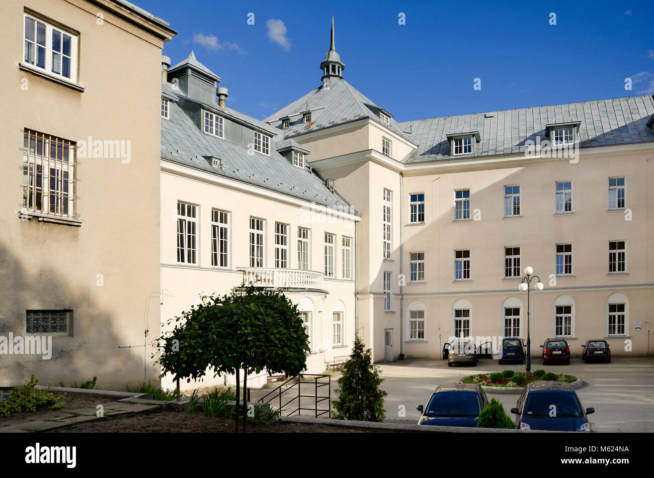 Former Sanatorium of the Capital City of Warsaw (built 1929), currently part of Masovian Center for the Treatment of Lung Diseases and Tuberculosis. O Stock Photo