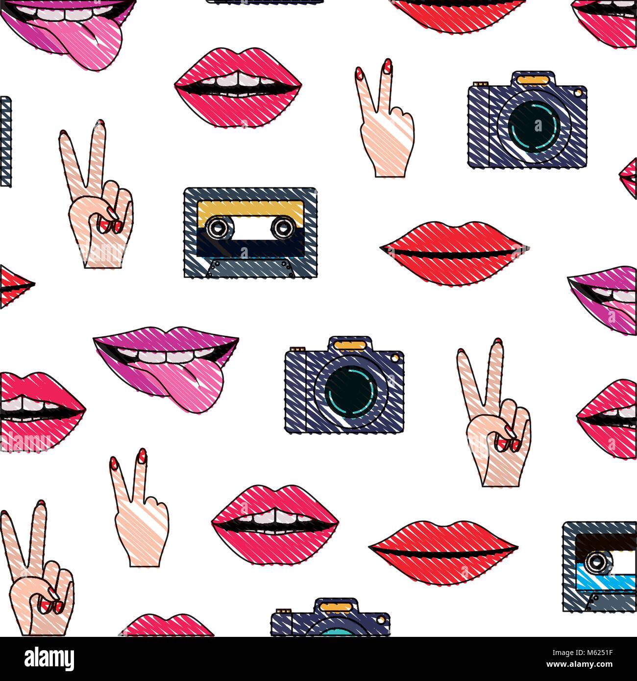 pop art stickers set icons Stock Vector Image & Art - Alamy