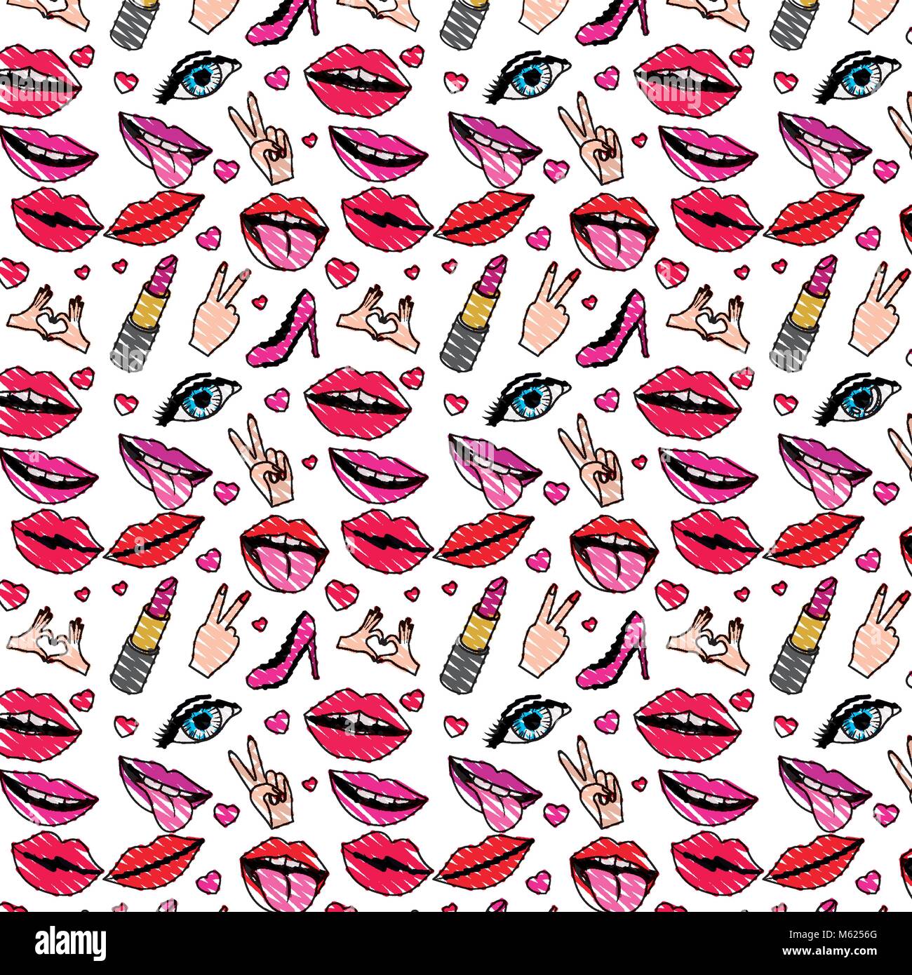 pop art stickers set icons Stock Vector Image & Art - Alamy