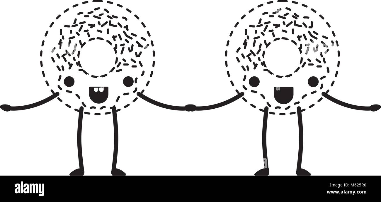 Cartoon donuts Black and White Stock Photos & Images - Alamy