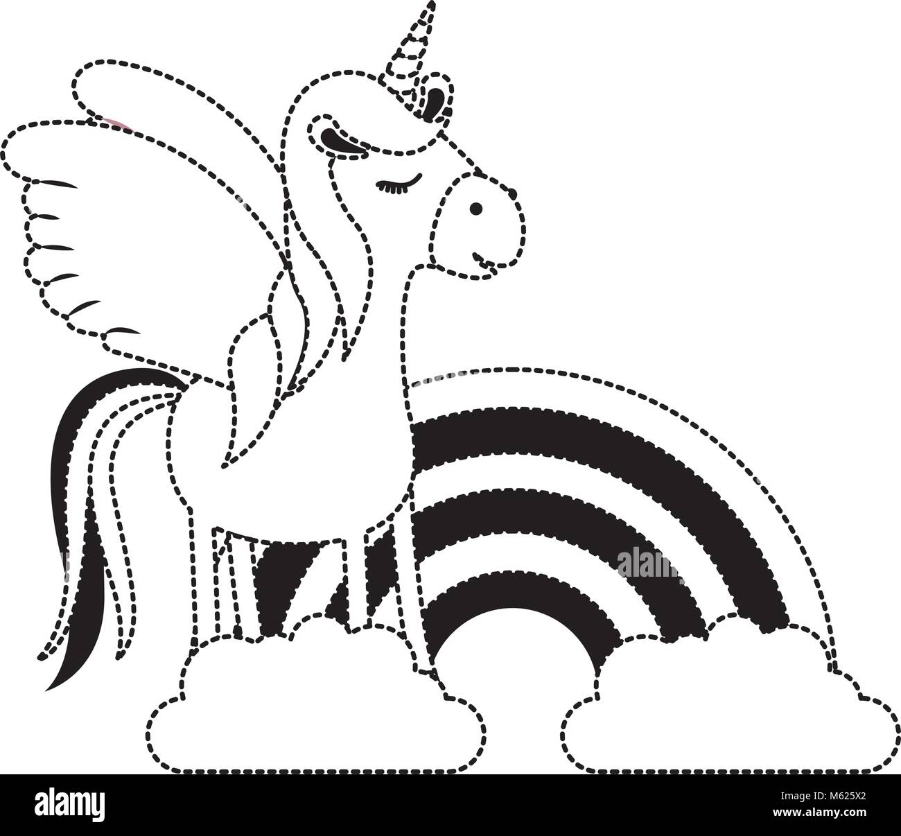 cute unicorn with rainbow kawaii character Stock Vector Image & Art - Alamy
