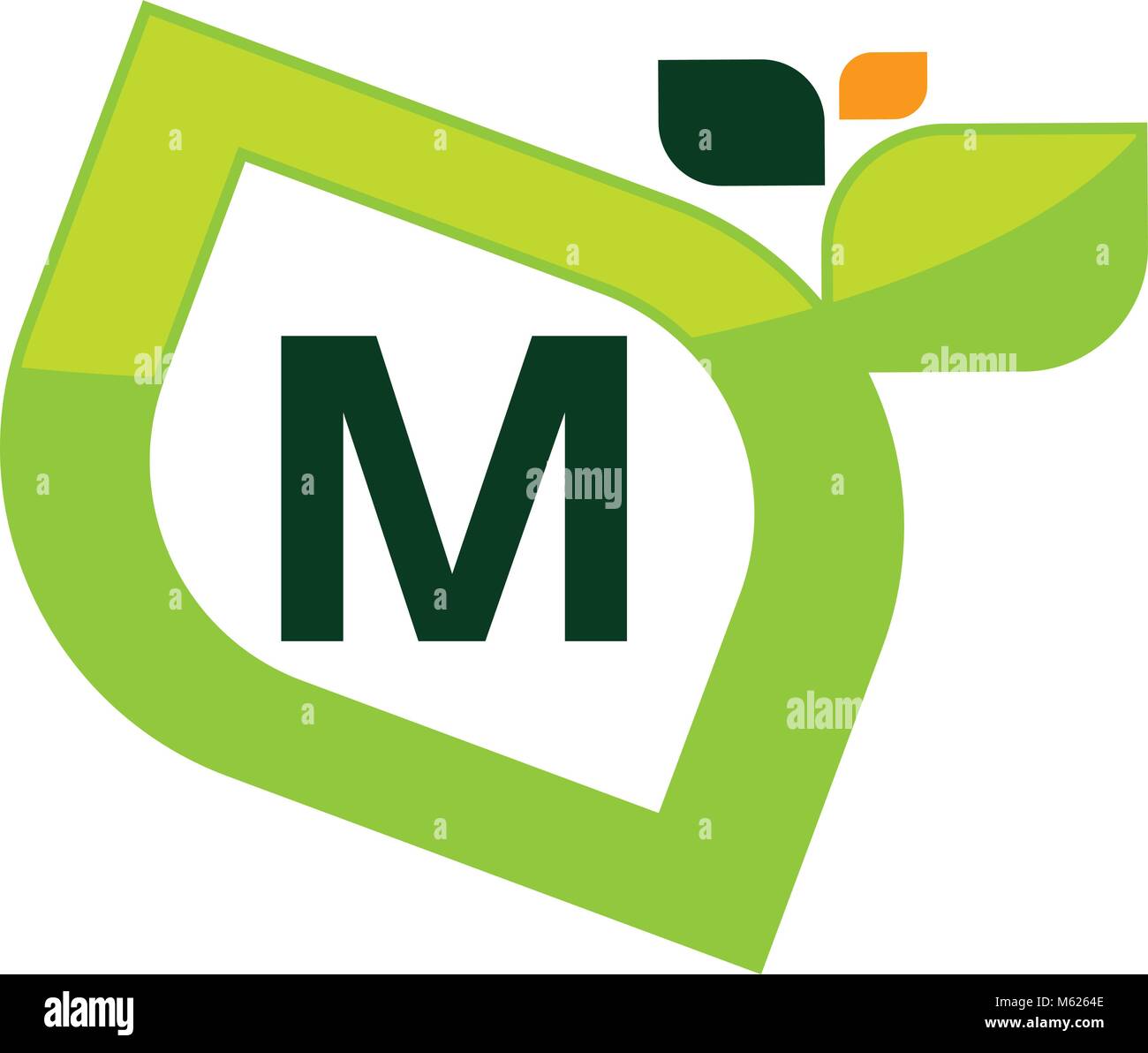 Leaf Initial M Logo Design Template Vector Stock Vector Image & Art - Alamy